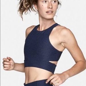 Outdoor Voices Slashback Crop Top Bra in Black Size Small